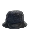 【中古】Borsalino◆キルティング/バケットハット/SIZE:59/UK7 1/4/ブラック/イタリア製【服飾雑貨他】