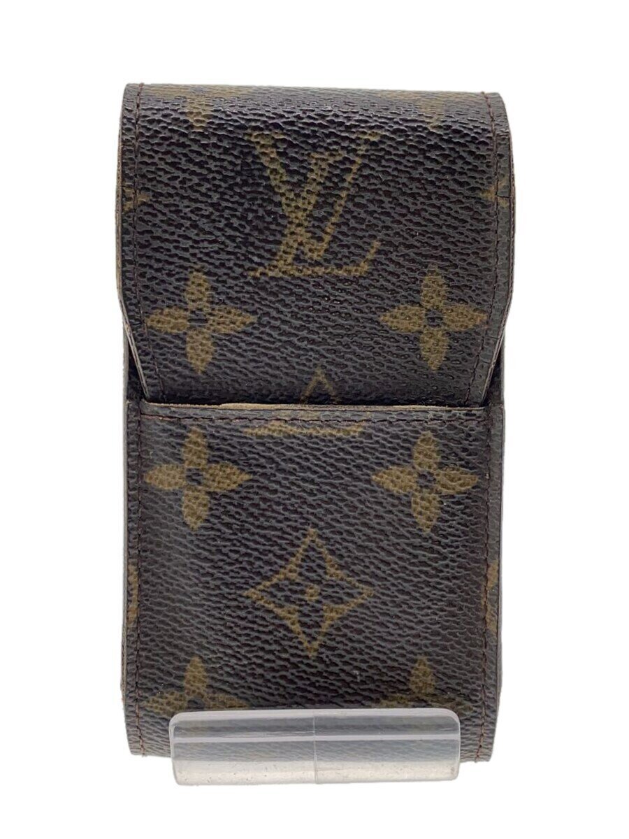 【中古】LOUIS VUITTON◆エテュイ・シガレット_モノグラム・キャンバス_BRW/--/BRW/総柄/メンズ【服飾雑貨他】