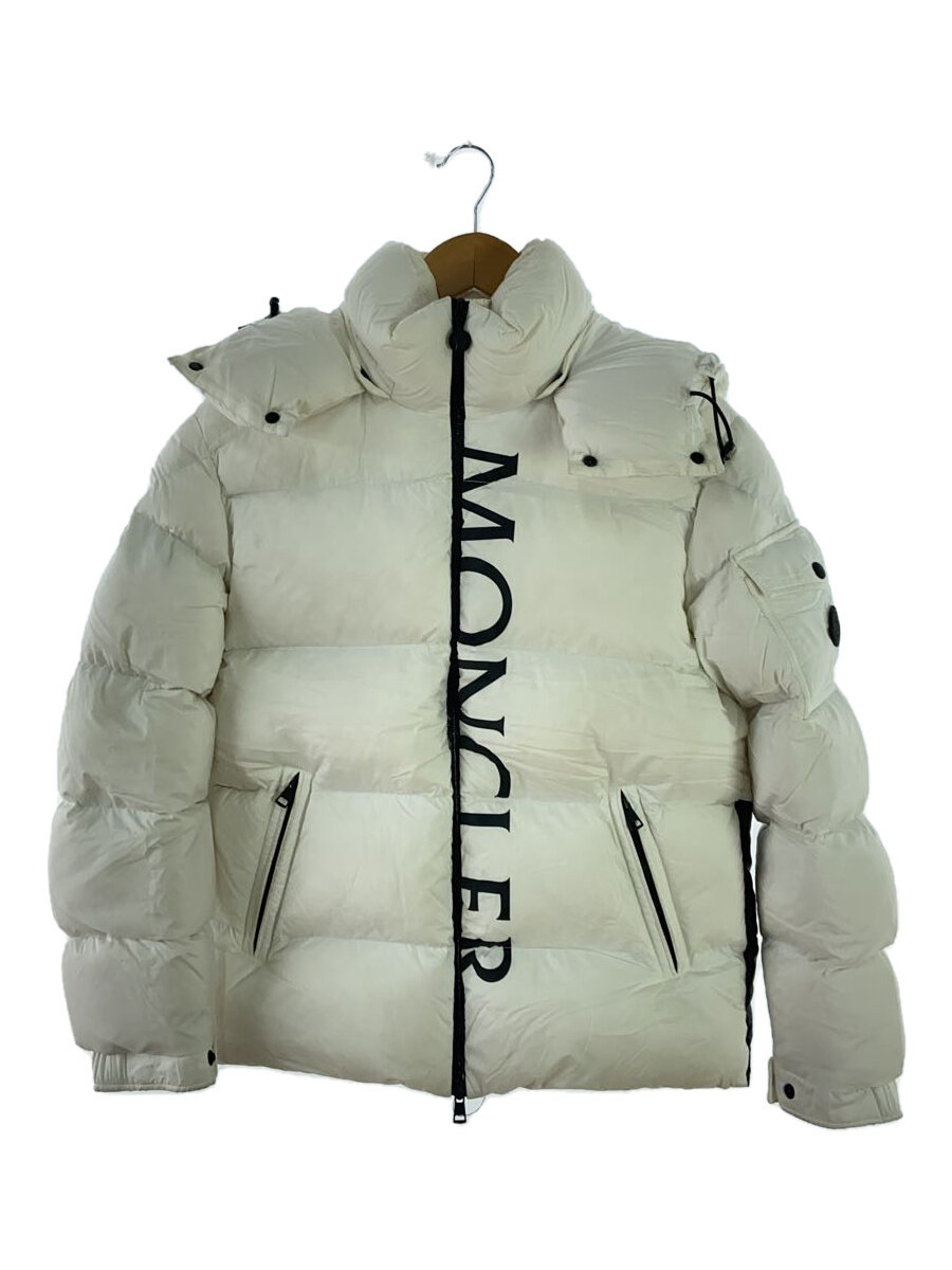 【中古】MONCLER◆マウレス1/フロントロゴ/ダウンジャケット/1/--/WHT【メンズウェア】