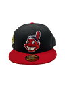 【中古】NEW ERA◆Cleveland Indians/1995World Series/キャップ/7 7/8/BLK/メンズ【服飾雑貨他】