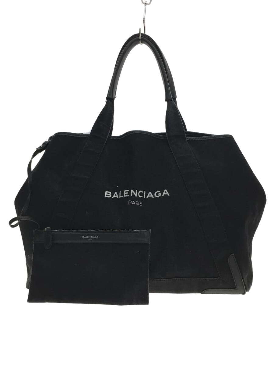 【中古】BALENCIAGA◆カバ/トートバッグ/キャンバス/BLK/339936.1090【バッグ】