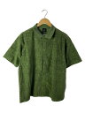 【中古】HUF◆半袖シャツ/L/コットン/グリーン【メンズウェア】