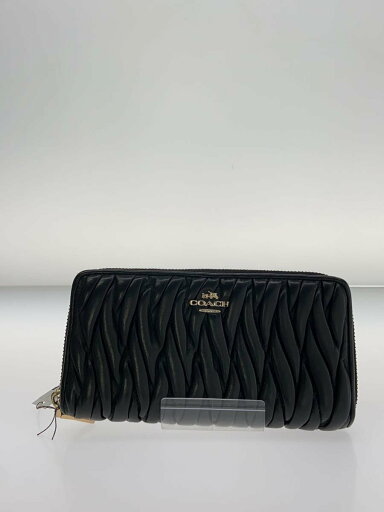 【中古】COACH◆ラウンドファスナー/マトラッセ/長財布/レザー/BLK/レディース【服飾雑貨他】 【中古】COACH◆ラウンドファスナー/マトラッセ/長財布/レザー/BLK/レディース【服飾雑貨他】