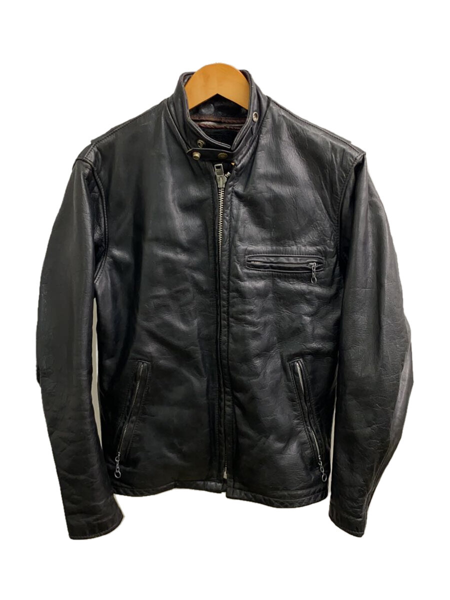 【中古】Schott◆レザージャケット・ブルゾン/36/レザー/BLK【メンズウェア】