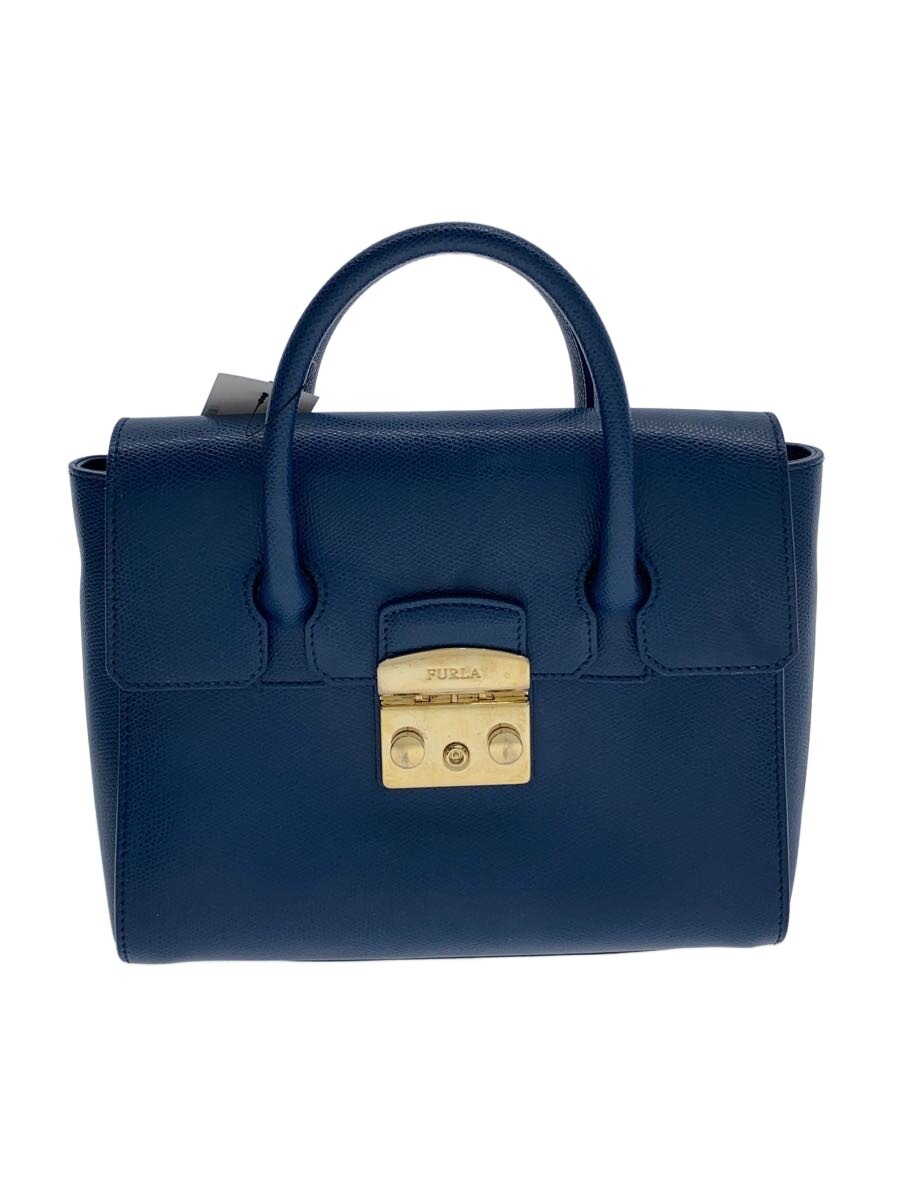 【中古】FURLA◆バッグ/レザー/BLU/G683