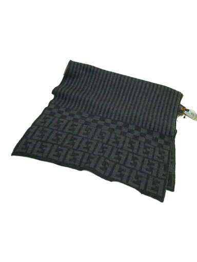 【中古】FENDI◆マフラー/ウール/BLK/総柄/メンズ【服飾雑貨他】 【中古】FENDI◆マフラー/ウール/BLK/総柄/メンズ【服飾雑貨他】