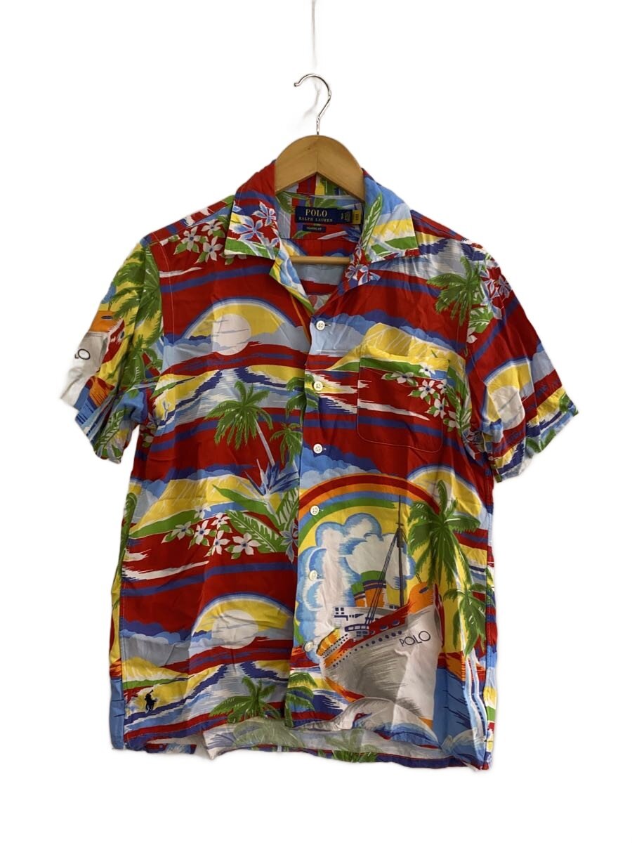 【中古】POLO RALPH LAUREN◆アロハシャツ/半袖シャツ/S/レーヨン/RED【メンズウェア】
