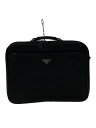 【中古】PRADA◆アタッシュケース/--/BLK/無地/金具サビ/ショルダー欠品【バッグ】