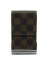 【中古】LOUIS VUITTON◆エテュイ・シガレット_ダミエ・エベヌ_BRW/PVC/BRW/メンズ【服飾雑貨他】