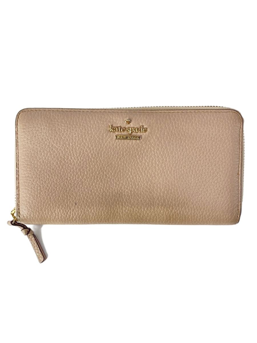【中古】kate spade new york◆長財布/--/BEG/レディース【服飾雑貨他】