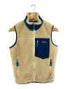 【中古】patagonia◆フリースベスト/S/ポリエステル/BEG/無地/sty23083fa21【メンズウェア】