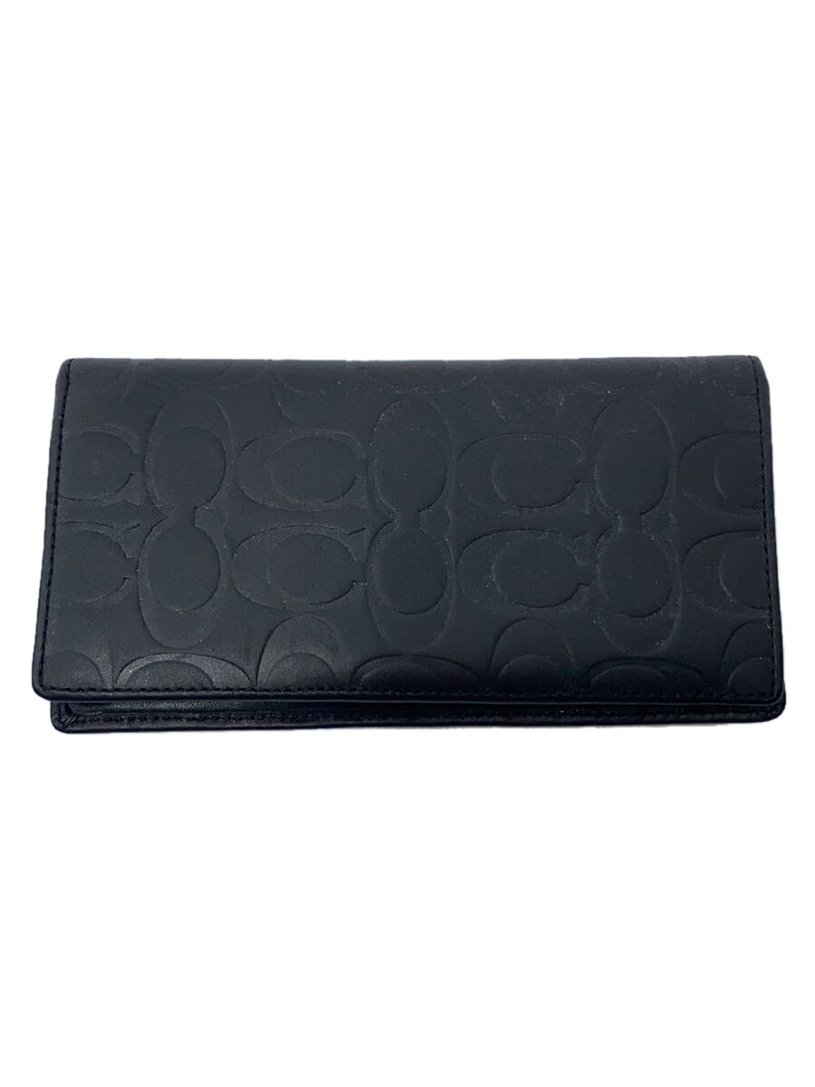 【中古】COACH◆長財布/レザー/BLK/モノグラム/レディース【服飾雑貨他】