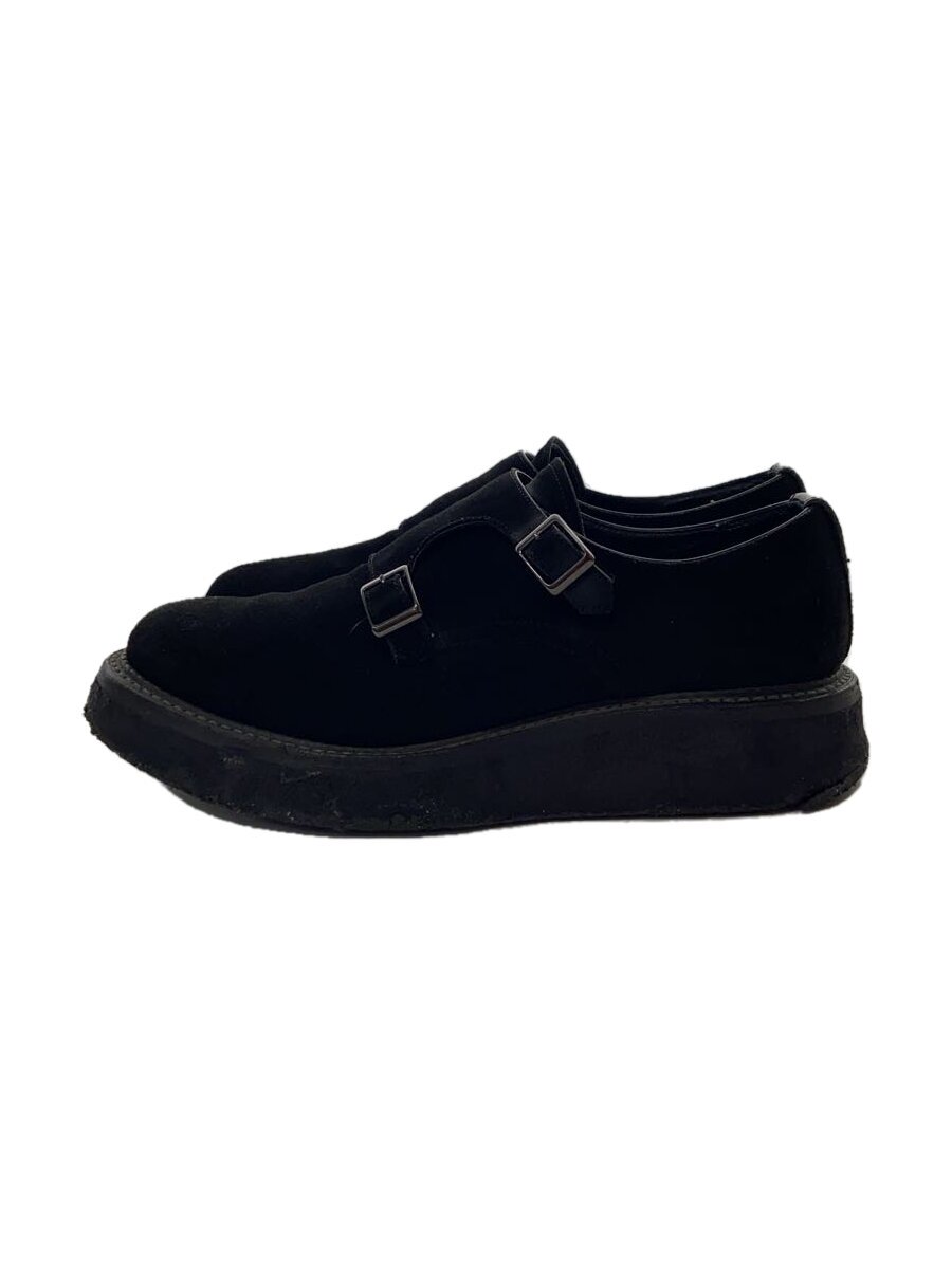 【中古】KIDS LOVE GAITE◆ローファー/--/ブラック/スウェード/ソール擦れ有/レザー擦れ有【シューズ】