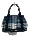 【中古】BALENCIAGA◆ハンドバッグ/ウール/グリーン/チェック/339933-3260-Y-002123【バッグ】