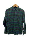 【中古】COMME des GARCONS HOMME◆長袖シャツ/M/コットン/GRN/チェック/HP-B043【メンズウェア】
