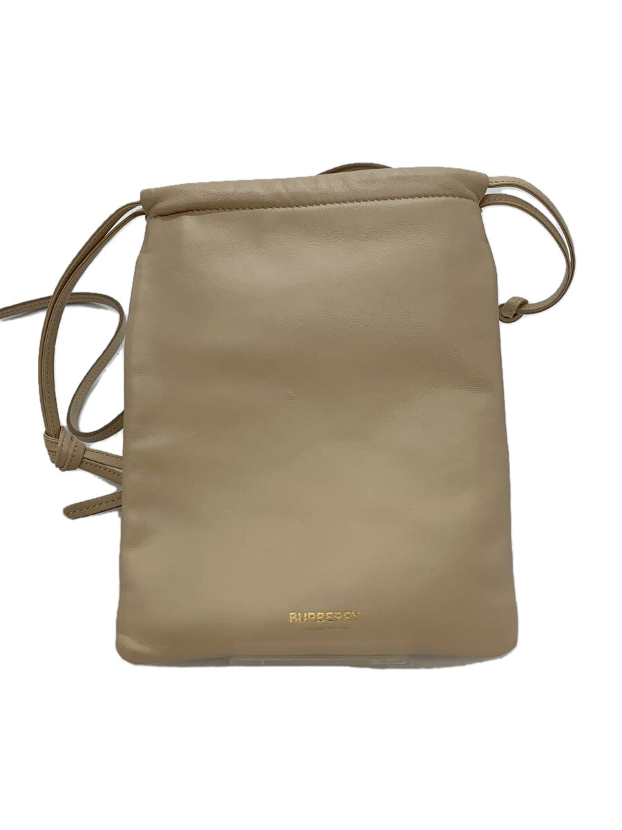 【中古】BURBERRY◆ショルダーバッグ/--/BEG/無地/ミニポシェット【バッグ】