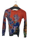 【中古】ETRO◆ニット・セーター(薄手)/38/シルク/RED/ペイズリー柄【レディースウェア】