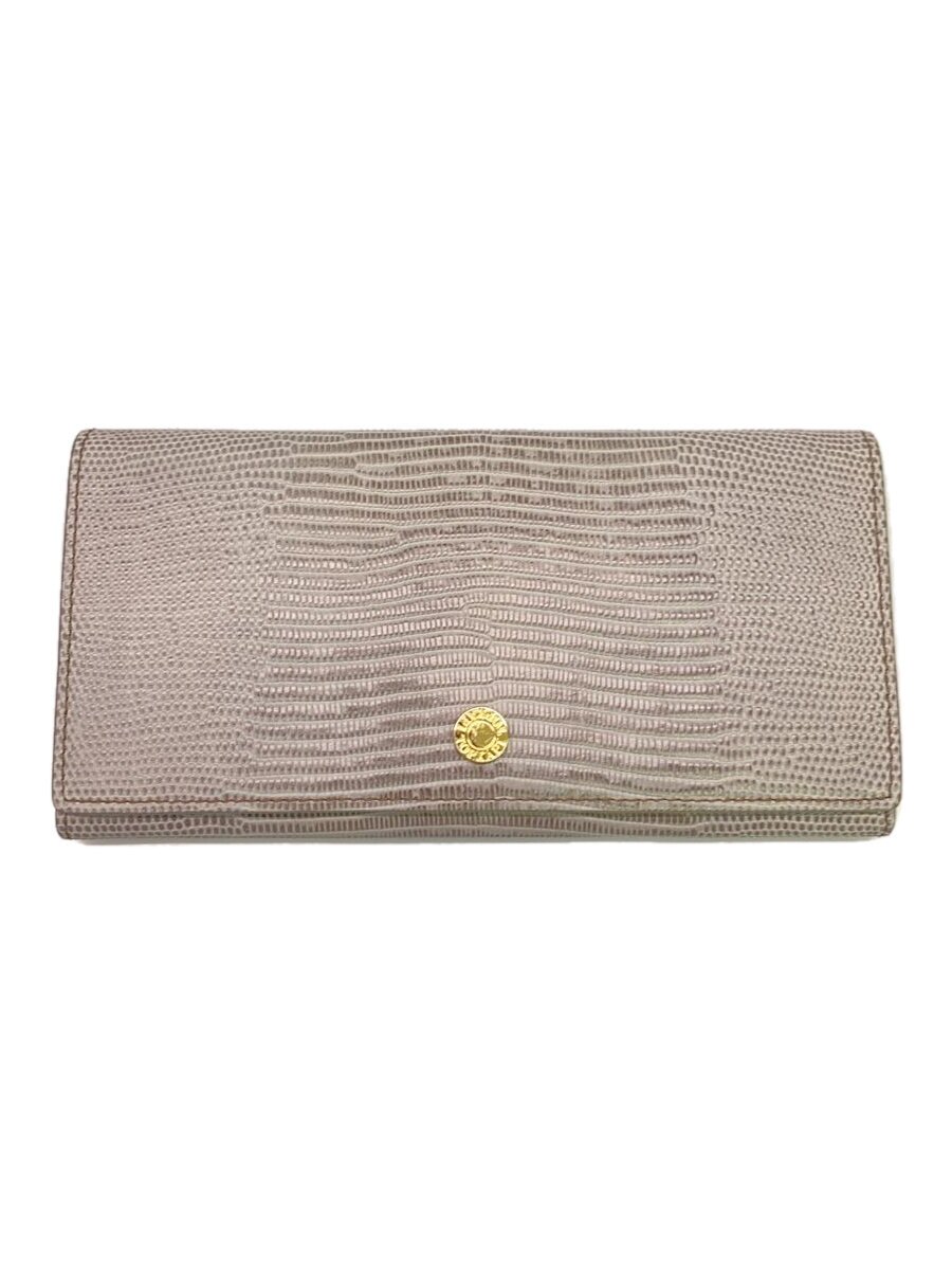 TOPKAPI◆イタリアンラザーリザード型押し/長財布/レザー/GRY/レディース
