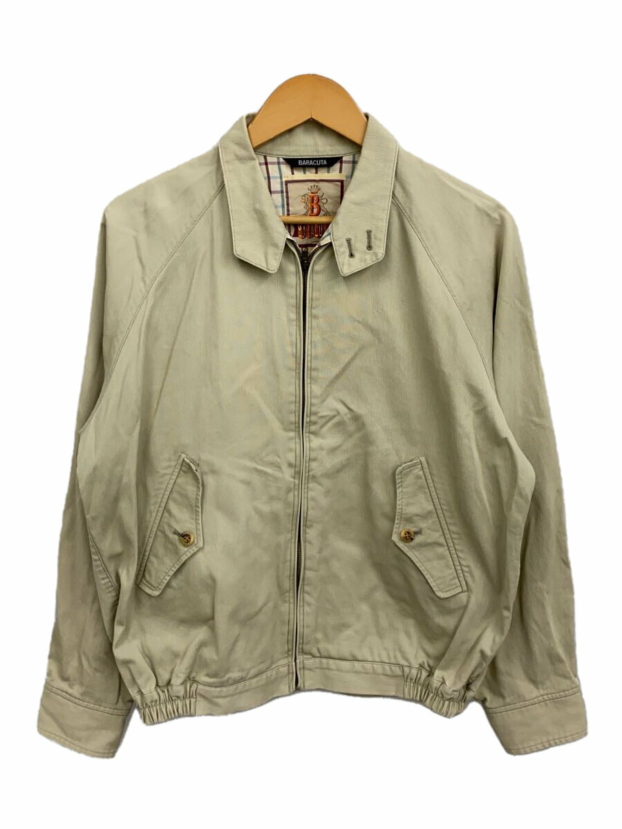 【中古】BARACUTA◆ブルゾン/38/コットン/BEG/無地【メンズウェア】
