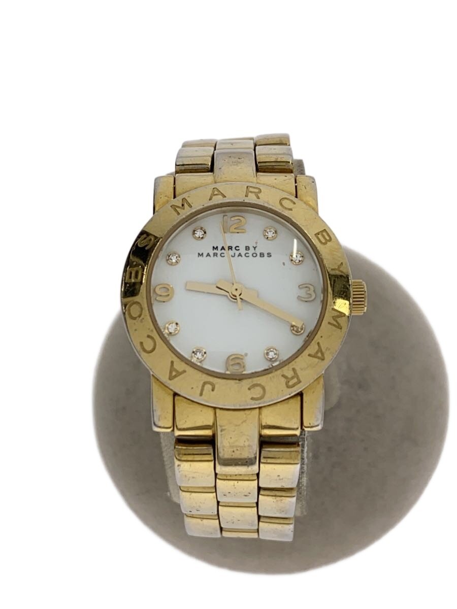 【中古】MARC BY MARC JACOBS◆クォーツ腕時計/アナログ/ステンレス/WHT/GLD/MBM3057//【服飾雑貨他】