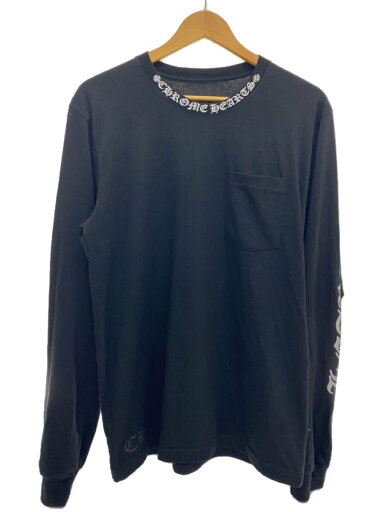 【中古】CHROME HEARTS◆ネックロゴ/アームロゴ/長袖Tシャツ/L/コットン/ブラック//【メンズウェア】 【中古】CHROME HEARTS◆ネックロゴ/アームロゴ/長袖Tシャツ/L/コットン/ブラック//【メンズウェア】