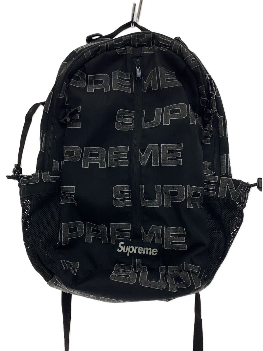 SUPREME - 【中古】Supreme◆リュック/ナイロン/BLK/総柄【バッグ】