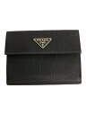【中古】PRADA◆3つ折り財布/ナイロン/BLK/無地/レディース【服飾雑貨他】