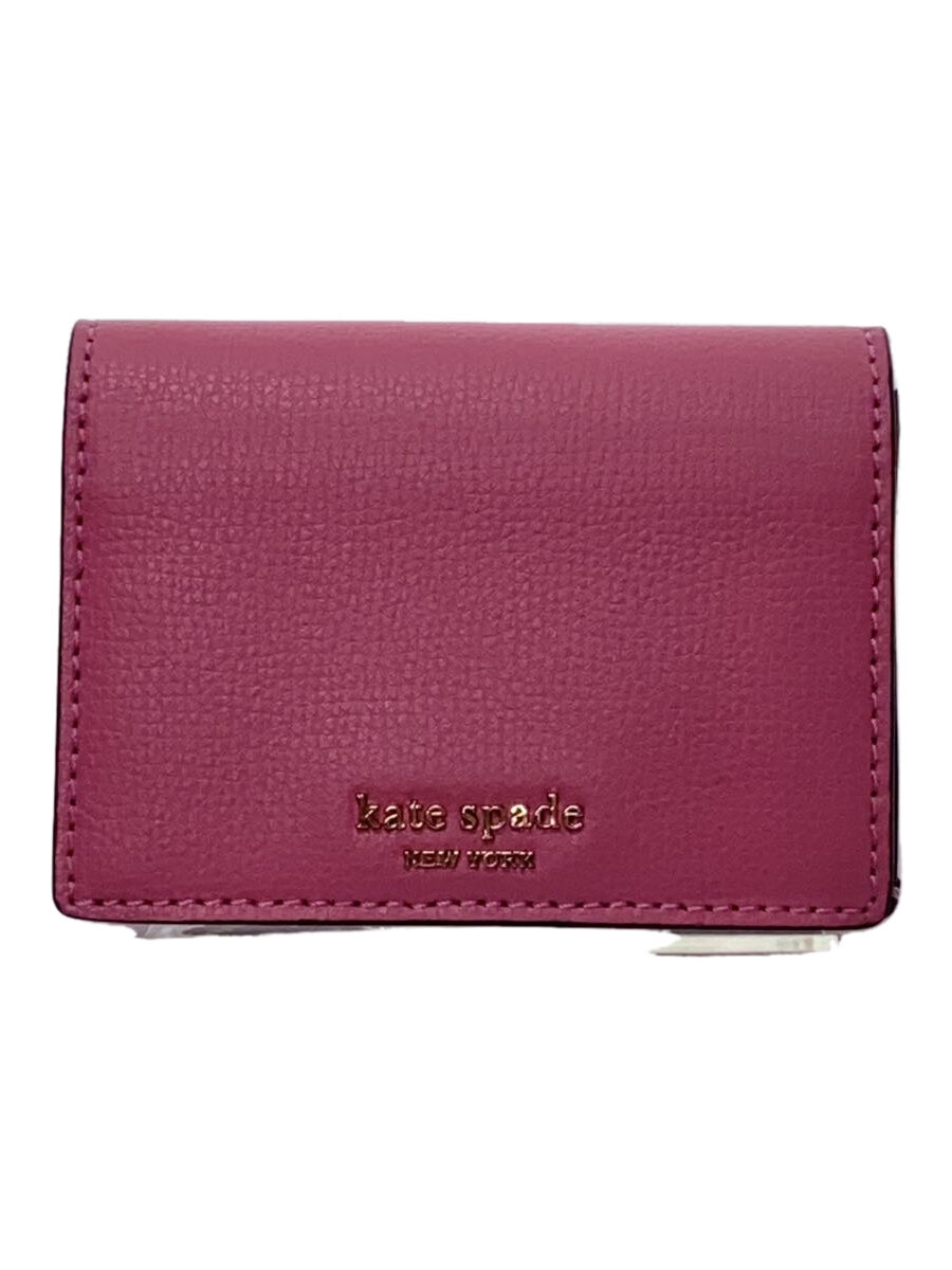 【中古】kate spade new york◆2つ折り財布/--/PNK/無地/レディース【服飾雑貨他】