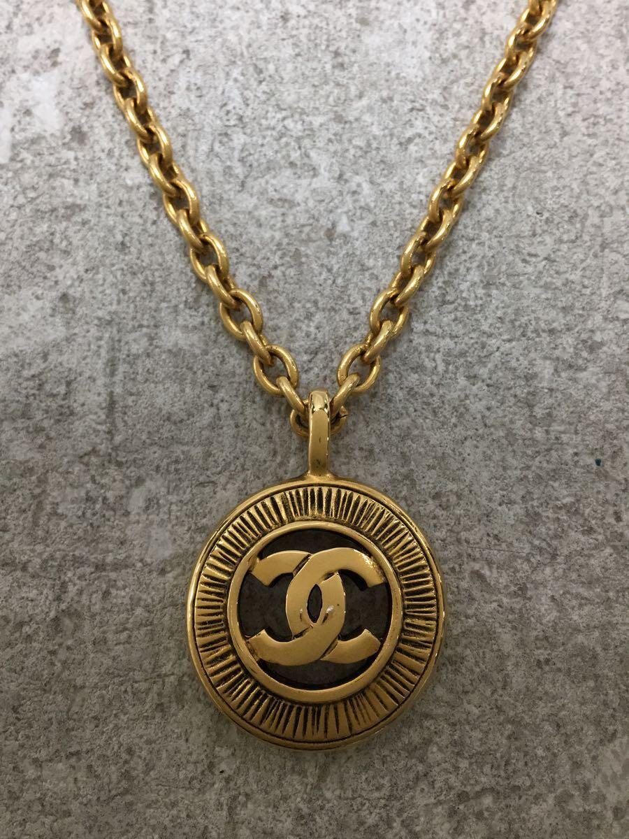 【中古】CHANEL◆ネックレス/--/GLD/トップ有/レディース/ヴィンテージ/ココメダル/GPゴールド/箱有【服飾雑貨他】