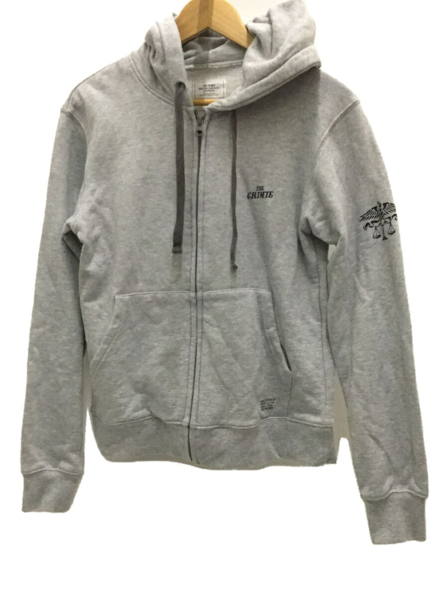 【中古】CRIMIE◆ジップパーカー/S/コットン/GRY/無地/C1K1-SW14【メンズウェア】