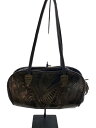 【中古】IBIZA◆Y2K/型押し/ショルダーバッグ/レザー/BLK/総柄【バッグ】(4)