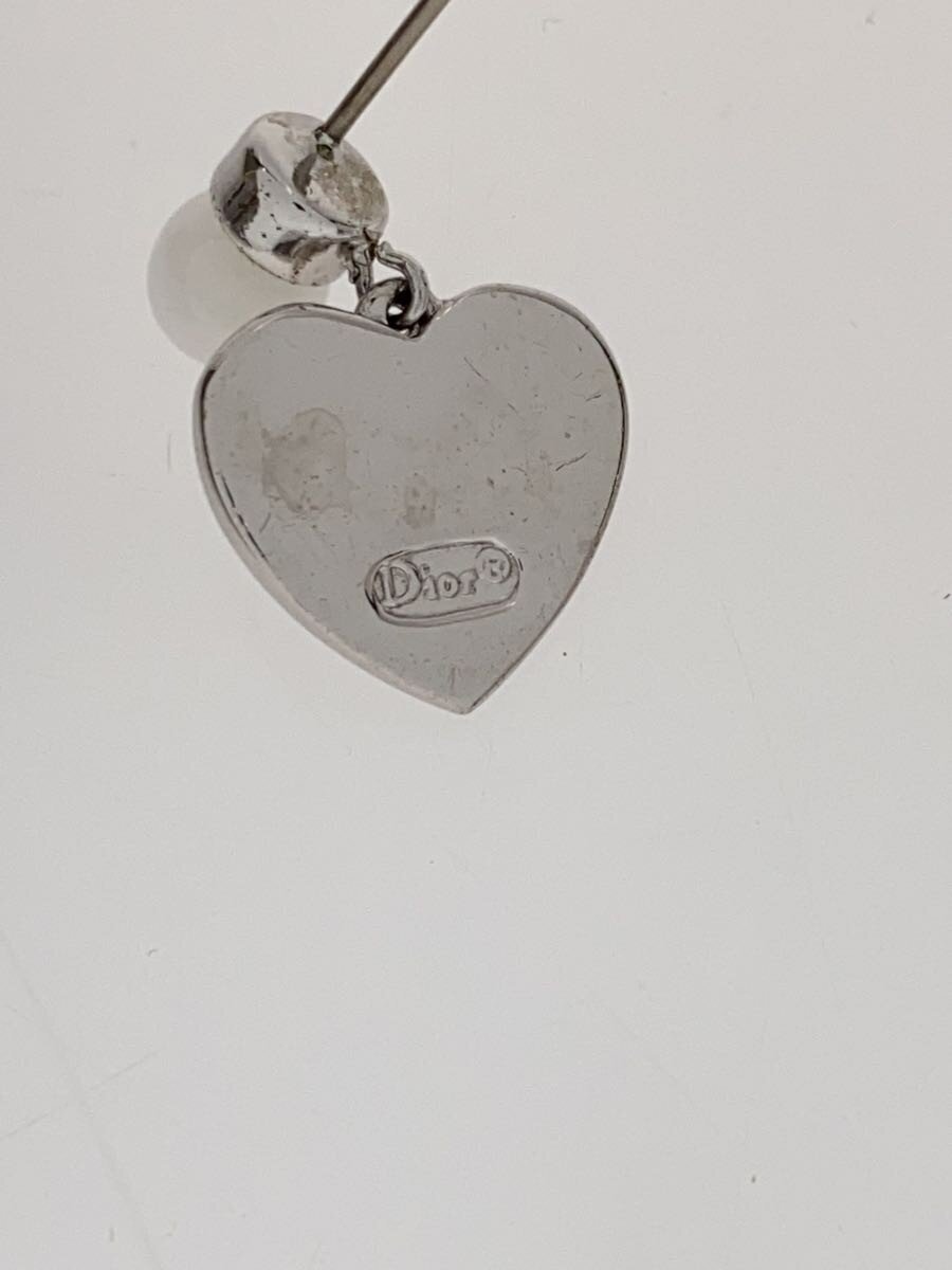 【中古】Christian Dior◆ロゴハート/ピアス/シルバー/レディース【服飾雑貨他】