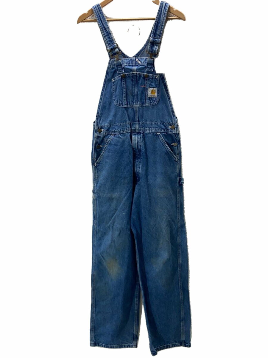 【中古】Carhartt◆オーバーオール/32/コットン/IDG/無地【メンズウェア】