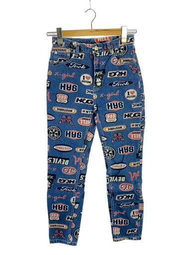 【中古】X-girl◆ボトム/1/コットン/NVY/総柄/05194613【レディースウェア】 【中古】X-girl◆ボトム/1/コットン/NVY/総柄/05194613【レディースウェア】