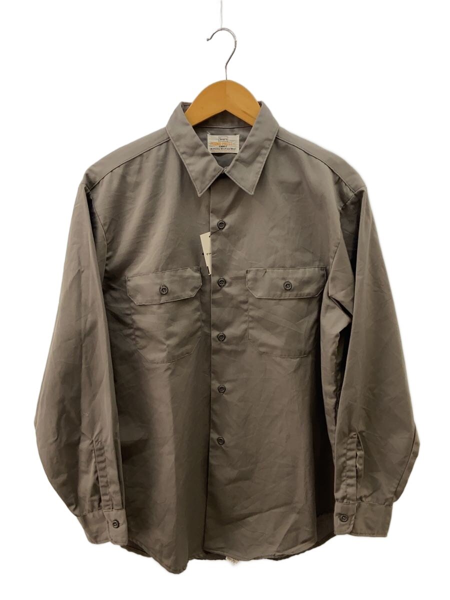【中古】sears◆長袖シャツ/--/コットン/GRY/ PERMA-PREST【メンズウェア】
