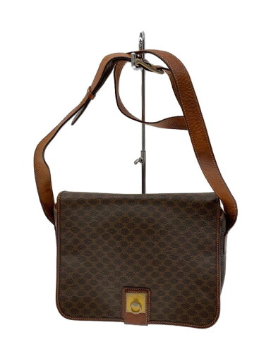 【中古】CELINE◆ショルダーバッグ/レザー/BRW/総柄【バッグ】 【中古】CELINE◆ショルダーバッグ/レザー/BRW/総柄【バッグ】