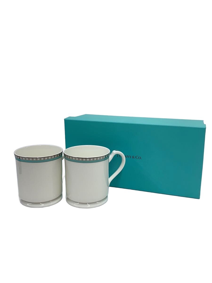 【中古】TIFFANY&Co.◆Dr.Pure lab15周年記念/プラチナブルーバンド/マグカップ/2点セット/WHT【キッチン用品】