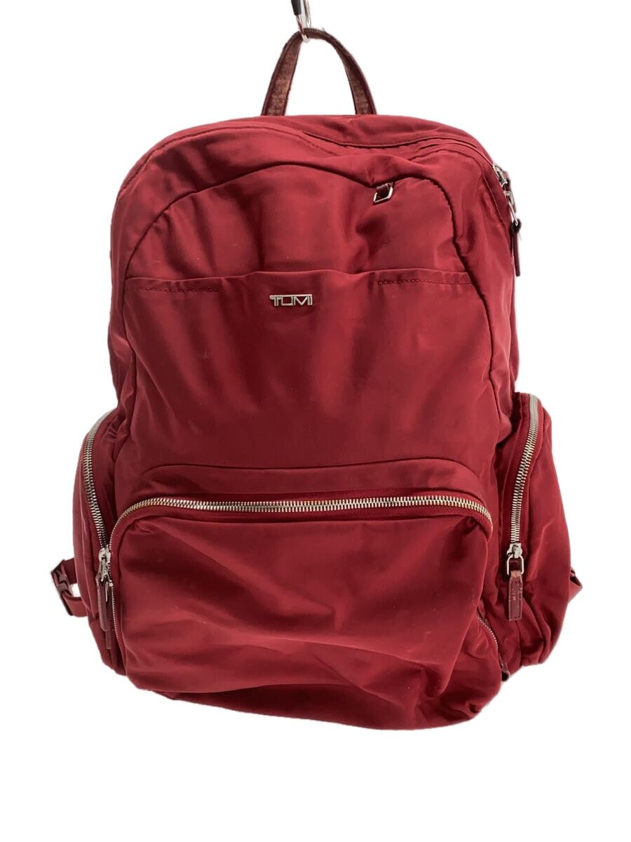 【中古】TUMI◆リュック/--/RED/無地/中汚れ/持ち手スレ【バッグ】