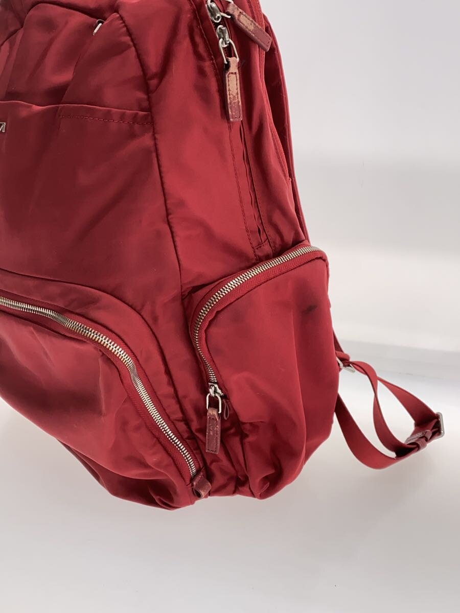 【中古】TUMI◆リュック/--/RED/無地/中汚れ/持ち手スレ【バッグ】