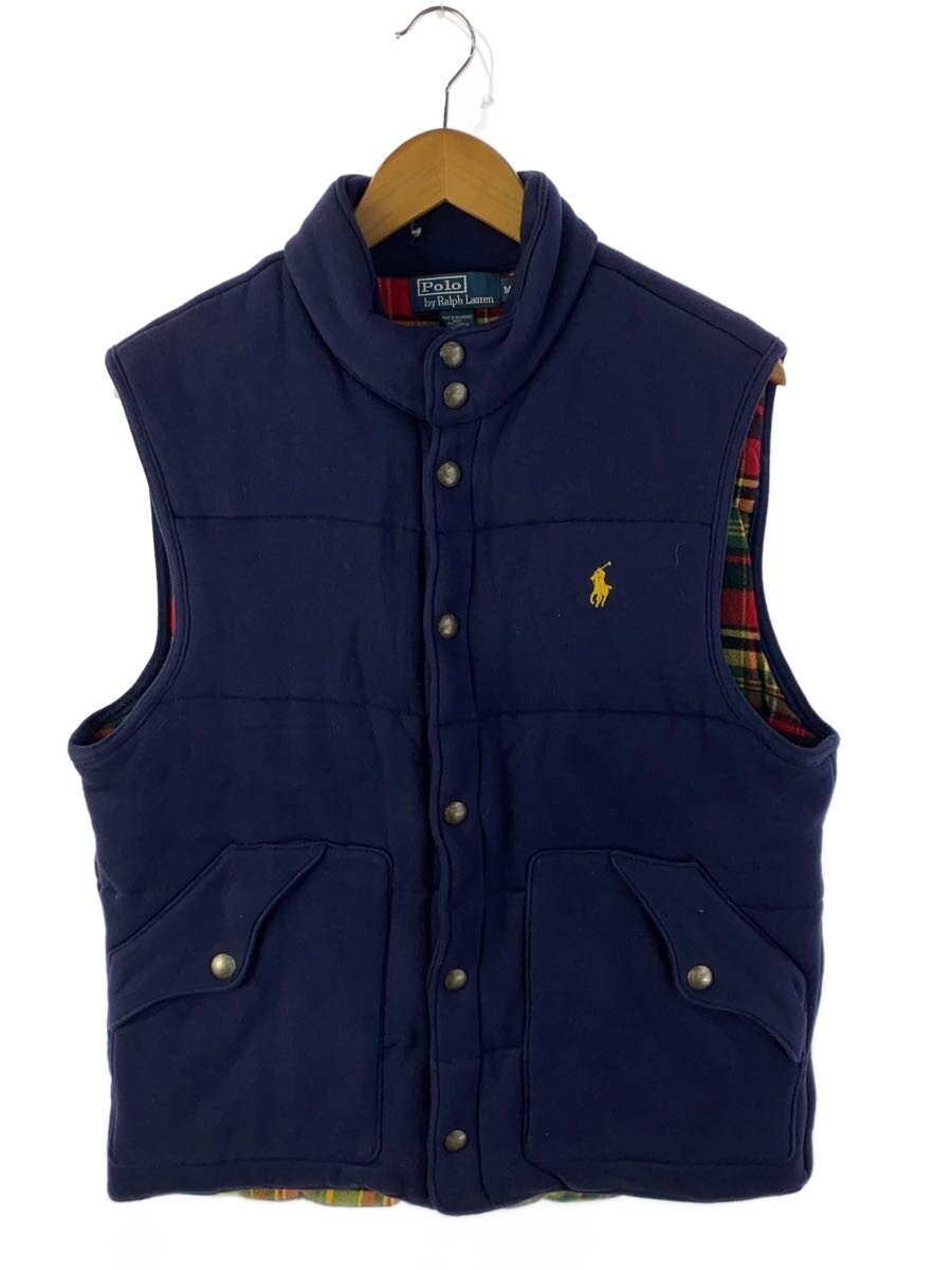 【中古】POLO RALPH LAUREN◆90s/ベスト/M/コットン/NVY/無地【メンズウェア】