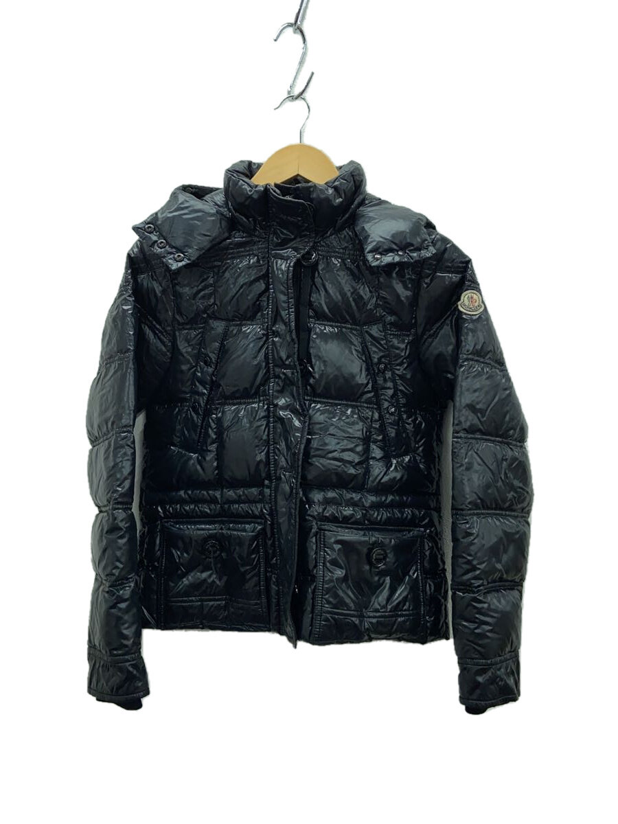 【中古】MONCLER◆AIGUILLE/ダウンジャケット/O/ナイロン/BLK/無地/920-093-45383-50【レディースウェア】