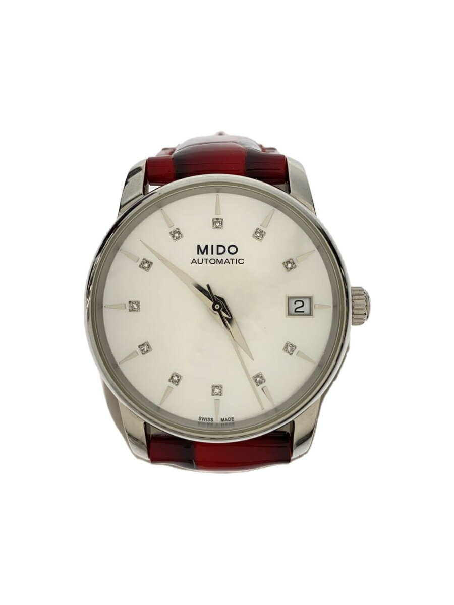 MIDO◆自動巻腕時計/アナログ/レザー/SLV/RED/SS/M0072071610600