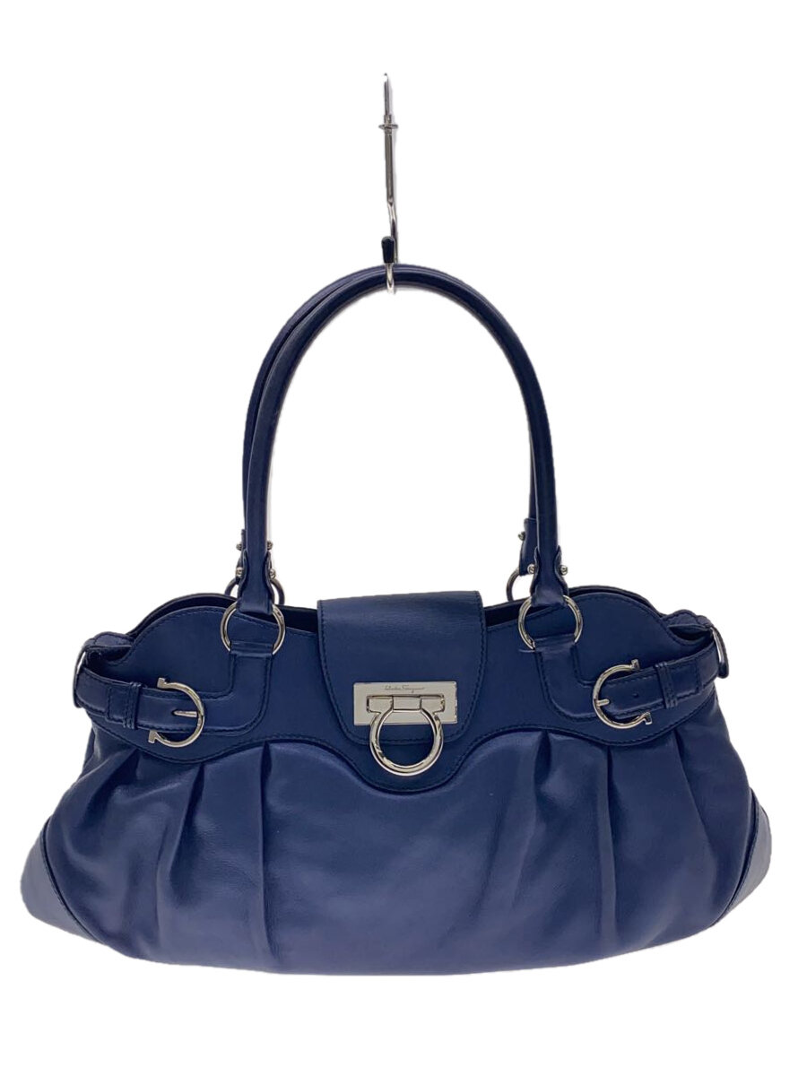 【中古】Salvatore Ferragamo◆Salvatore Ferragamo マリッサ/レザー/BLU/無地/AB-21 5370【バッグ】