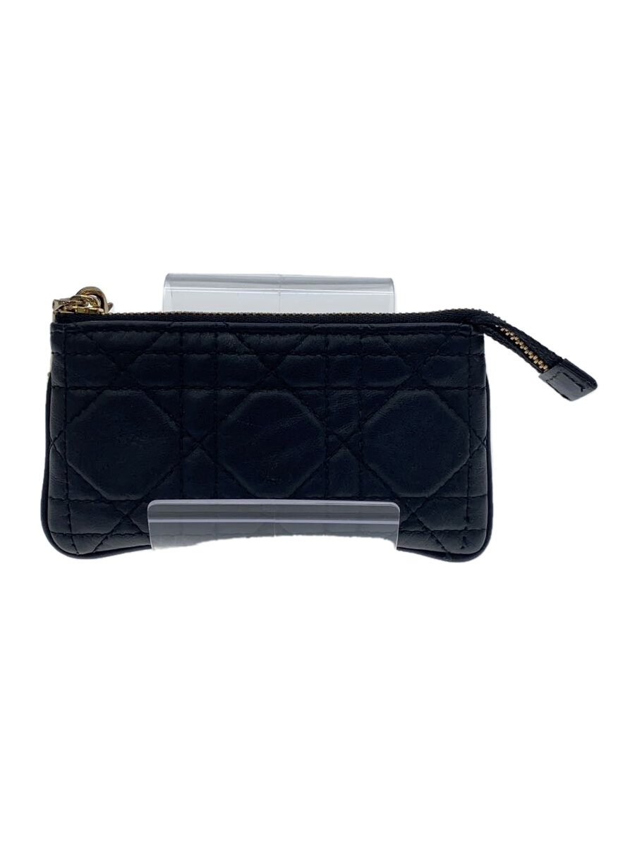 【中古】Christian Dior◆レディディオール/カナージュラムスキン/傷有/コインケース/レザー/BLK/レディース//【服飾雑貨他】