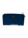 【中古】PRADA◆長財布/レザー/BLU/無地/レディース【服飾雑貨他】