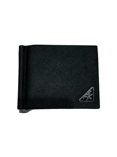 【中古】PRADA◆サフィアーノトライアングル/2つ折り財布/--/BLK/メンズ/2MO738【服飾雑貨他】 【中古】PRADA◆サフィアーノトライアングル/2つ折り財布/--/BLK/メンズ/2MO738【服飾雑貨他】