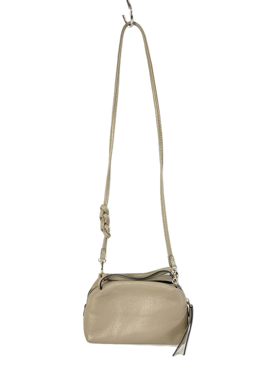 【中古】GIANNI CHIARINI◆ショルダーバッグ/レザー/GRY/無地【バッグ】