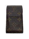 【中古】LOUIS VUITTON◆エテュイ・シガレット_モノグラム・キャンバス_BRW/レザー/BRW/メンズ【服飾雑貨他】