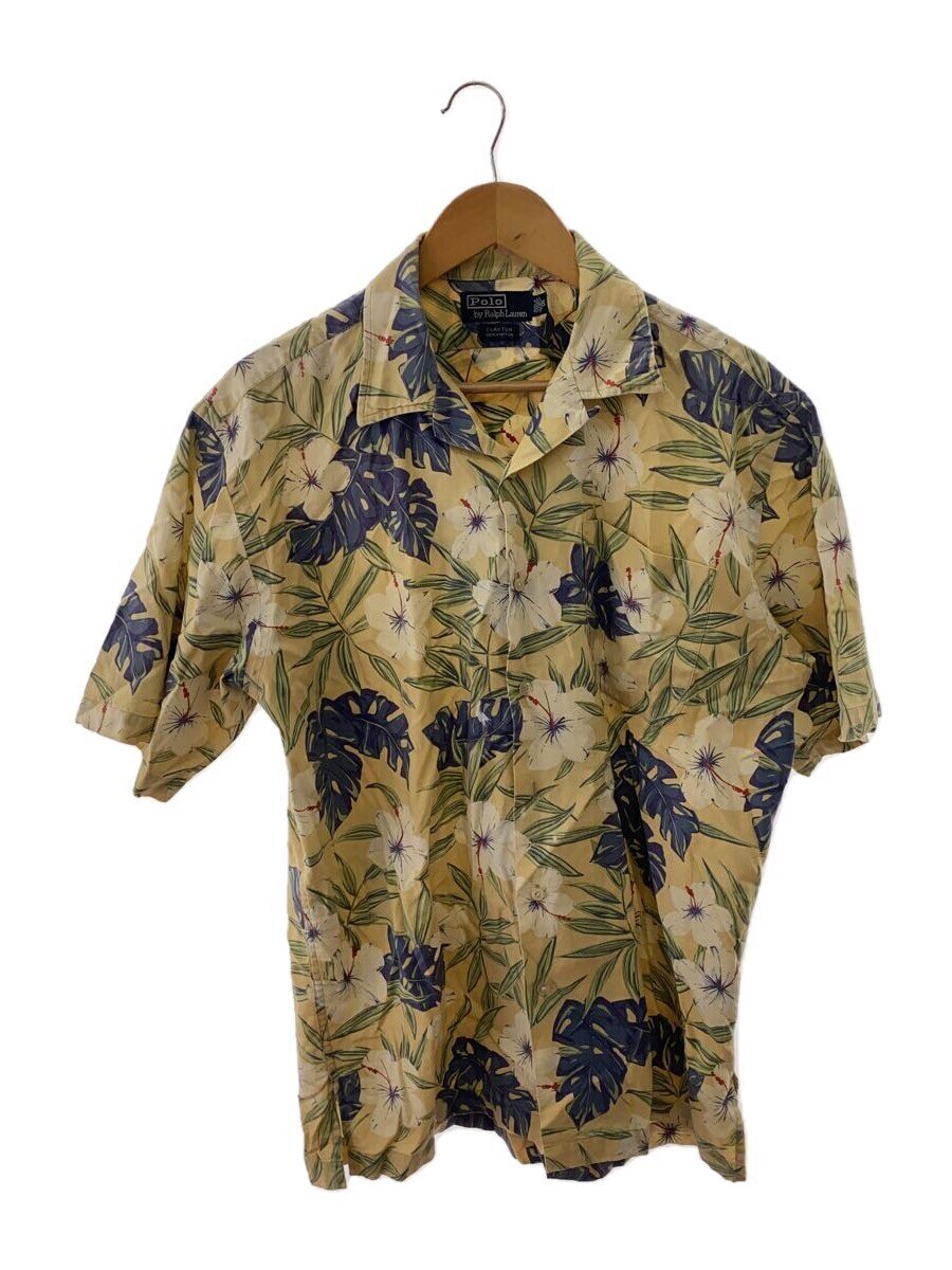 【中古】POLO RALPH LAUREN◆アロハシャツ/半袖シャツ/ハイビスカス/S/コットン/YLW/総柄【メンズウェア】