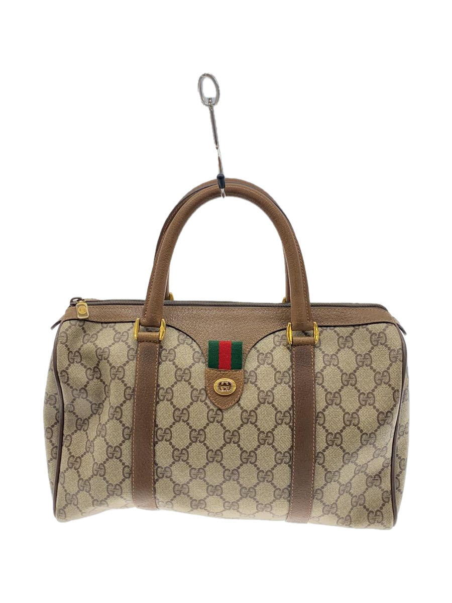 【中古】GUCCI◆ボストンバッグ_シェリー_GGスプリーム_PVC_ベージュ/PVC/BEG/総柄【バッグ】